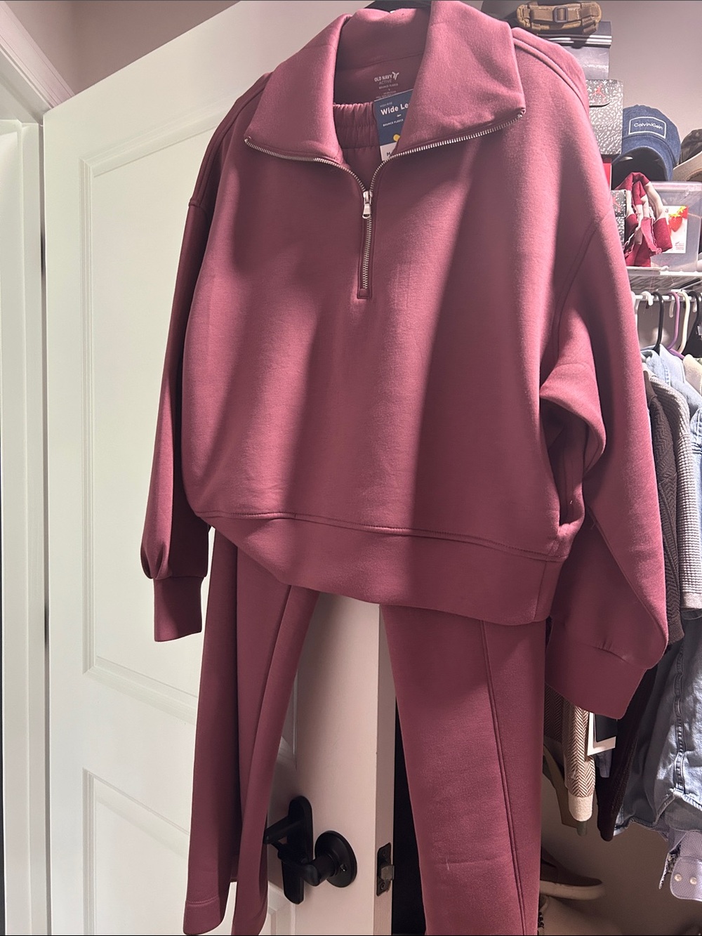 Old Navy Half-Zip Pullover Sweater in Dusty Mauve